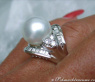 Opulenter Südseeperle Ring mit Diamanten