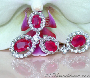 Elegant Burmese Ruby Earrings with Diamonds