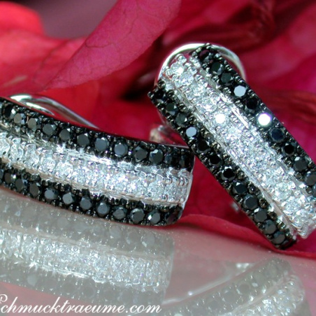 Attractive Black & White Diamond Earrings