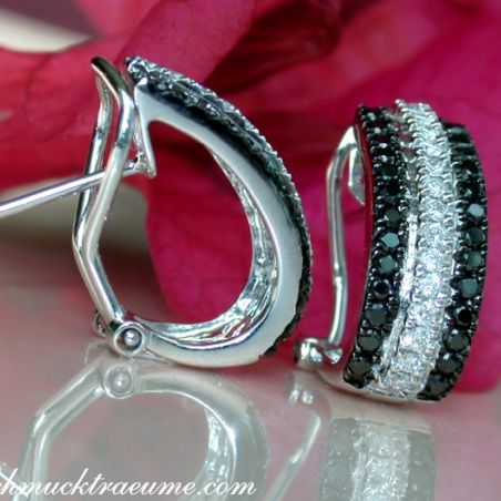 Attractive Black & White Diamond Earrings