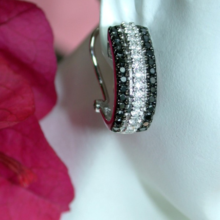 Attractive Black & White Diamond Earrings
