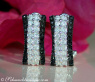 Unusual Black & White Diamond Earrings in White gold 14k