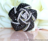 Tremendous Black & White Diamond Rose Ring