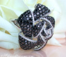 Tremendous Black & White Diamond Rose Ring