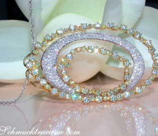 Outstanding Yellow & White Diamond Pendant