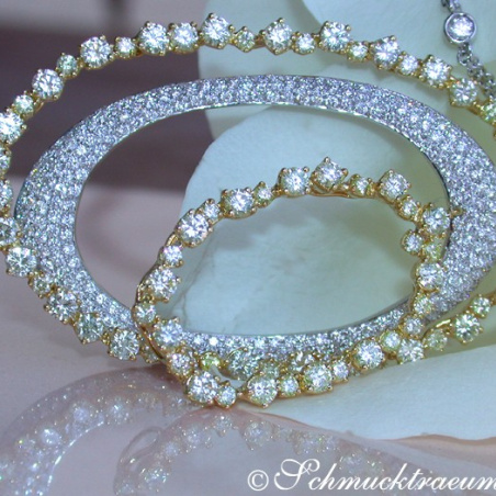 Outstanding Yellow & White Diamond Pendant