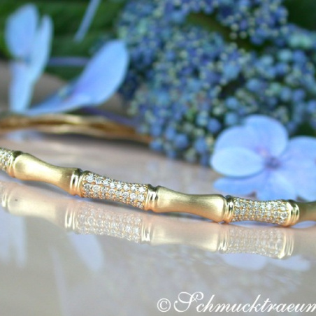 Diamanten Armreif im Bambus Design