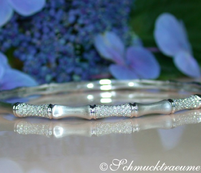 Interesting Diamond "Bamboo" Bangle in White Gold Interesting Diamond "Bamboo" Bangle in White Gold