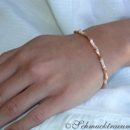 Diamanten Armreif im Bambus Design