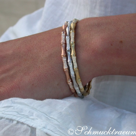 Diamanten Armreifen im Bambus Design