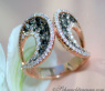 Interesting Ring with Black, Natural Brown & White Diamonds