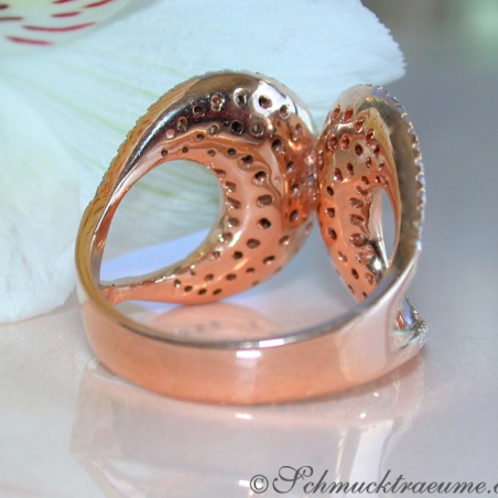Interesting Ring with Black, Natural Brown & White Diamonds
