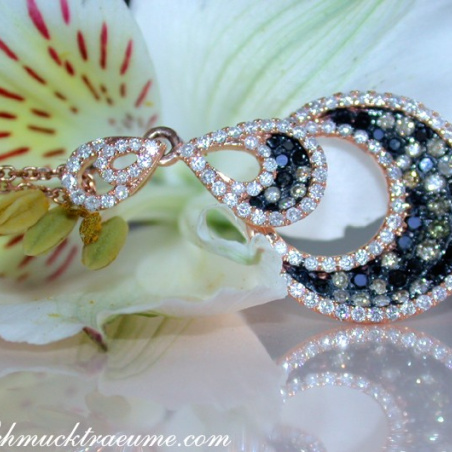 Interessanter Pendant with Black, Natural Brown & White Diamonds