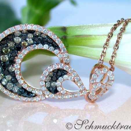 Interessanter Pendant with Black, Natural Brown & White Diamonds