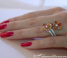 Glorious Double Flower Ring with Sapphires & Diamonds