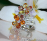 Glorious Double Flower Ring with Sapphires & Diamonds