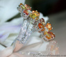 Glorious Double Flower Ring with Sapphires & Diamonds
