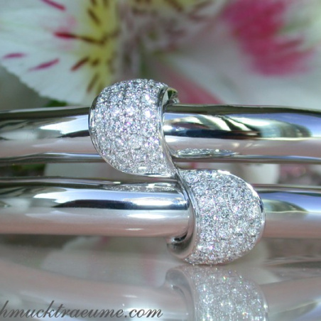 Solid Diamond Bangle in White gold 14k