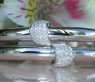 Solid Diamond Bangle in White gold 14k