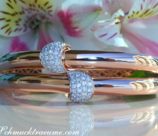 Solid Diamond Bangle in Rose gold 18k