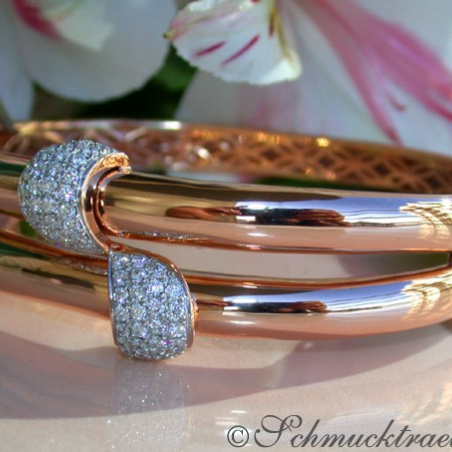 Solid Diamond Bangle in Rose gold 18k