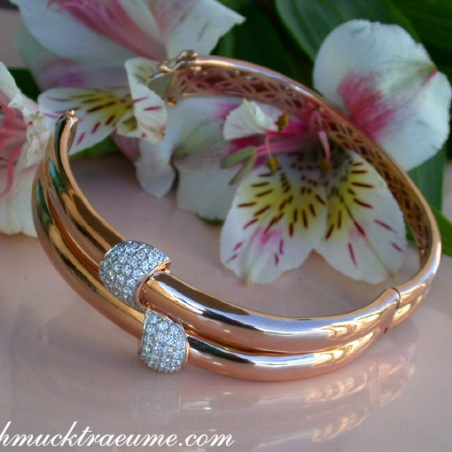 Solid Diamond Bangle in Rose gold 18k