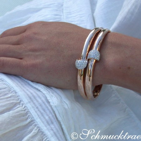 Solid Diamond Bangle in Rose gold 18k
