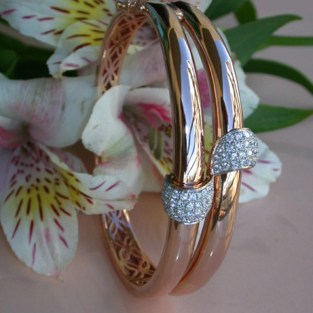 Solid Diamond Bangle in Rose gold 18k