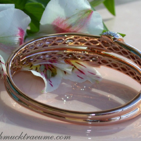 Solid Diamond Bangle in Rose gold 18k
