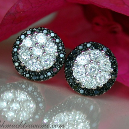 Pretty Black & White Diamond Studs