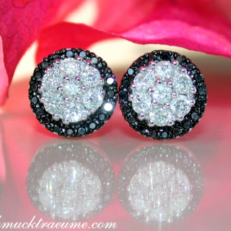 Pretty Black & White Diamond Studs