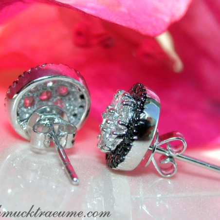 Pretty Black & White Diamond Studs