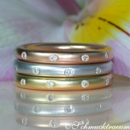 Three Diamond "Starry Sky" Rings