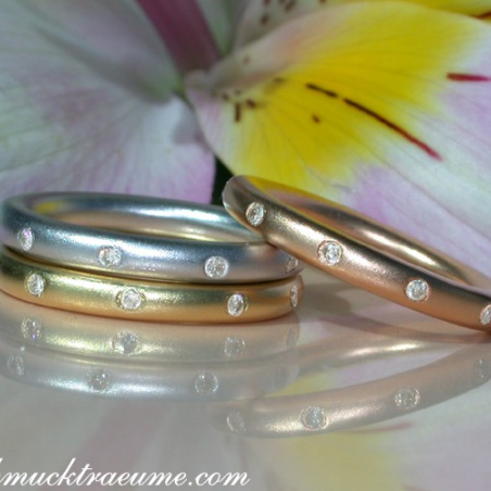 Three Diamond "Starry Sky" Rings