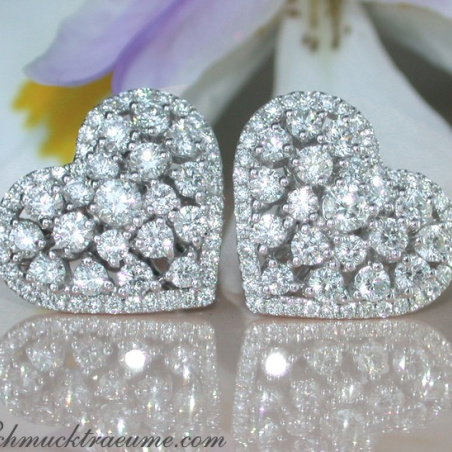Exquisite Diamond Heart Earrings