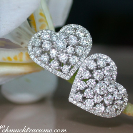 Exquisite Diamond Heart Earrings