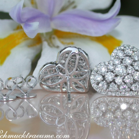 Exquisite Diamond Heart Earrings