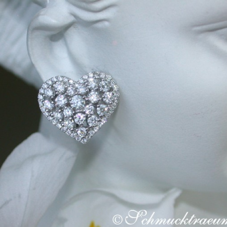 Exquisite Diamond Heart Earrings