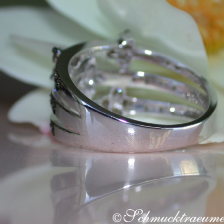 Precious Blossom Ring with Natural Brown & White Diamonds