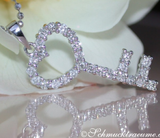 Cute Diamond Key Pendant