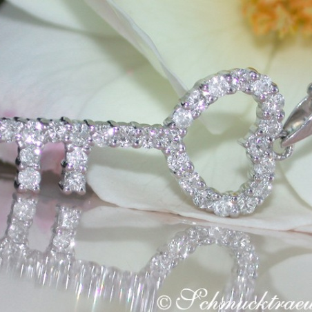 Cute Diamond Key Pendant