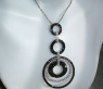 Extra Long Black & White Diamond Pendant