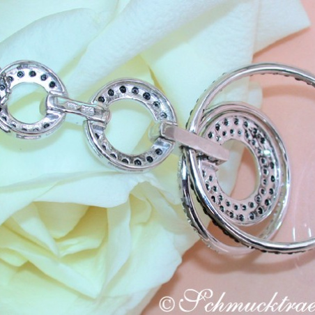 Extra Long Black & White Diamond Pendant