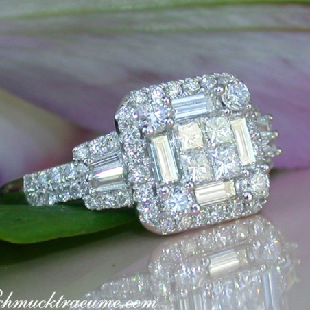 Precious Diamond Ring with Baguette & Princess Diamonds