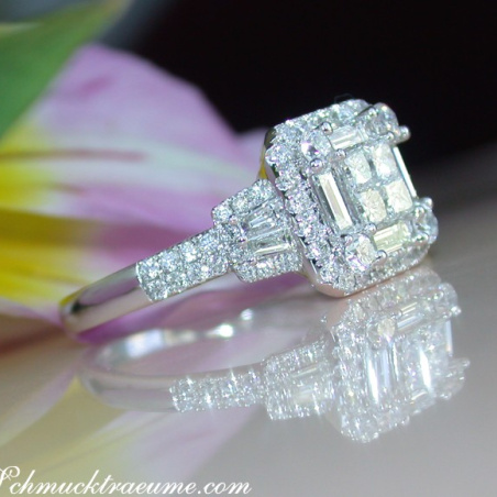 Precious Diamond Ring with Baguette & Princess Diamonds