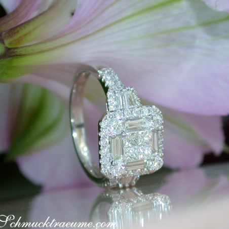 Precious Diamond Ring with Baguette & Princess Diamonds