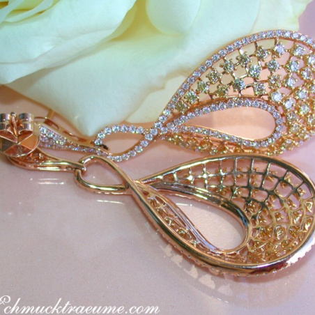 High-carat Earrings with Yellow & White Diamonds