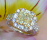 Glorious White & Yellow Diamond Ring
