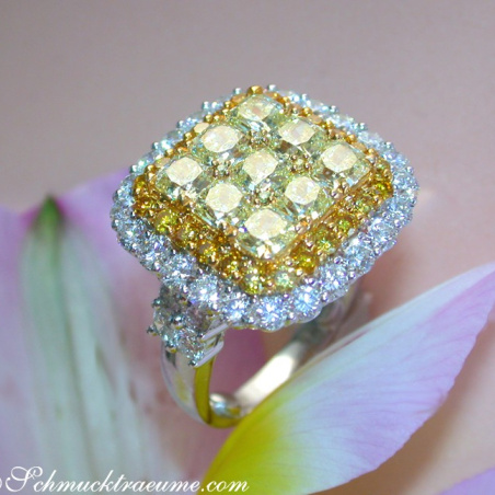 Exclusive Yellow & White Diamond Ring