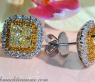 Exclusive Yellow & White Diamond Stud Earrings